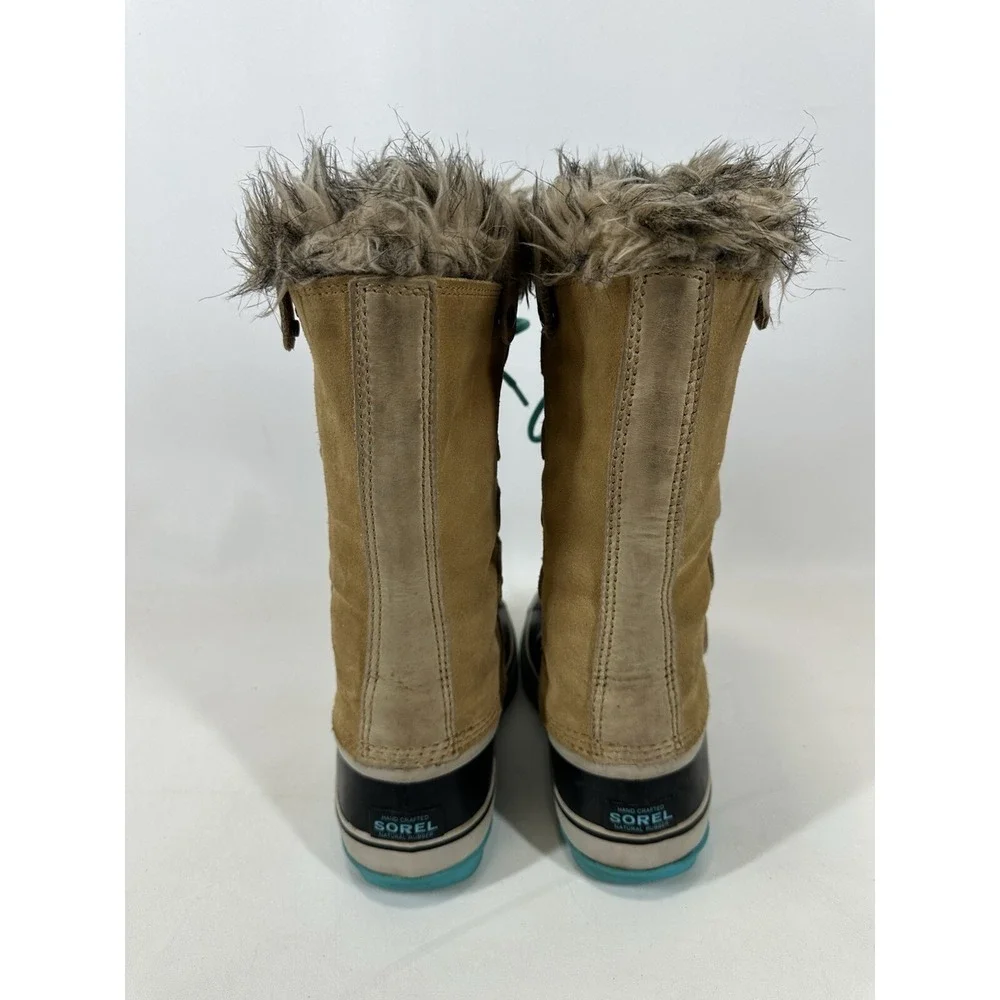 Sorel Joan of Arctic Waterproof Suede Boots NL 1540-373 Turquoise‎ Fur  Size 10